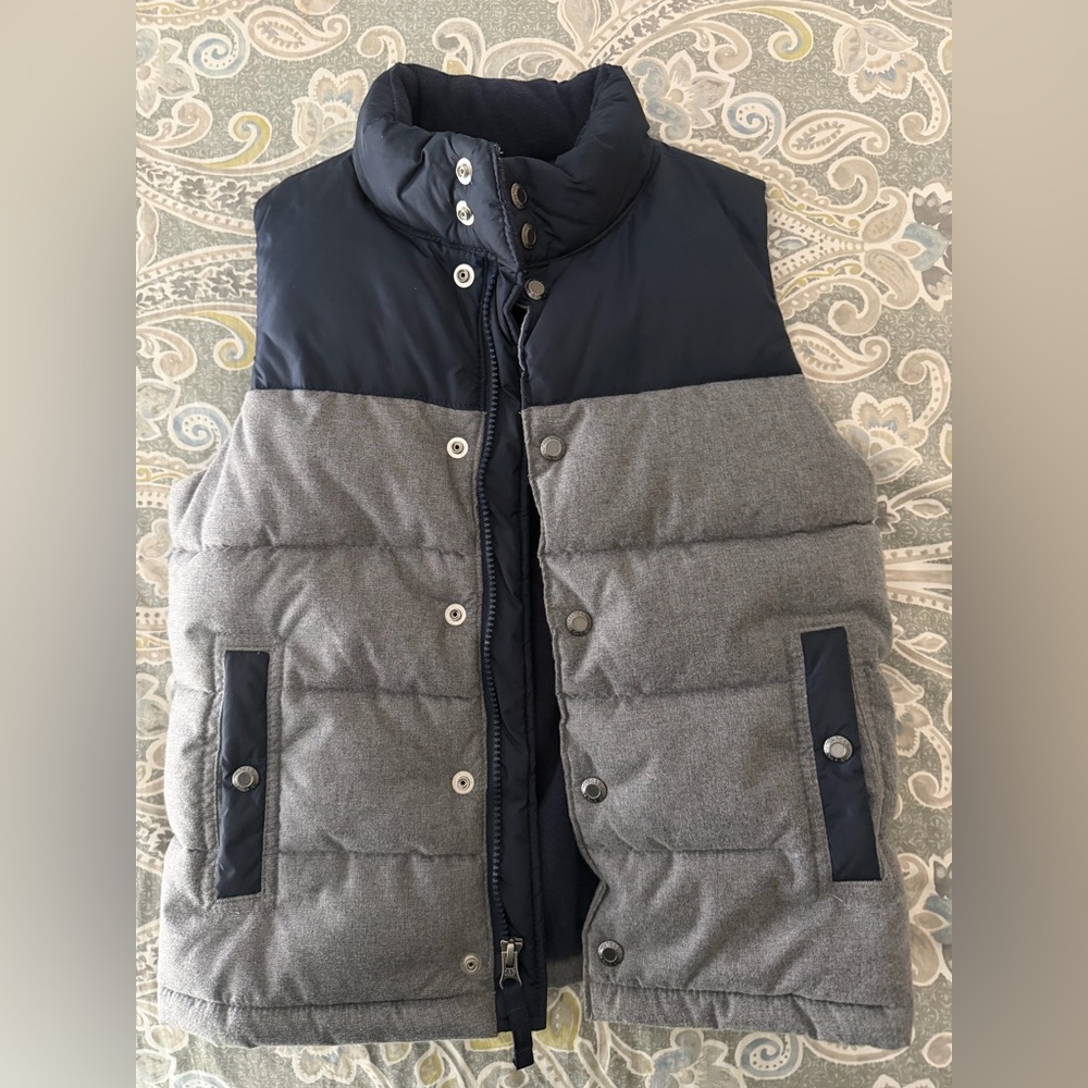 Boys Gap Gray and Navy Puffer Vest
